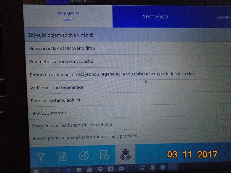 Info z diagnostiky 1